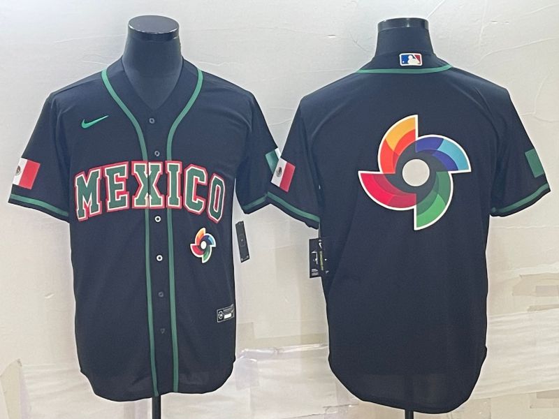 Men 2023 World Cub Mexico Blank Black Nike MLB Jersey2->more jerseys->MLB Jersey